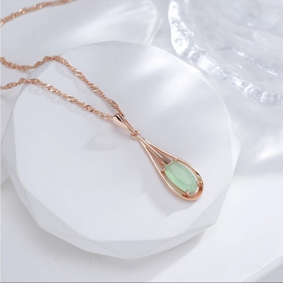 ⭐️ New Unique retro chalcedony zircon drop necklace - Picture 7 of 13